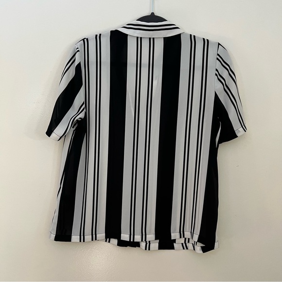 Button down sheer striped blouse JONES NEW YORK size 8 - Picture 4 of 5